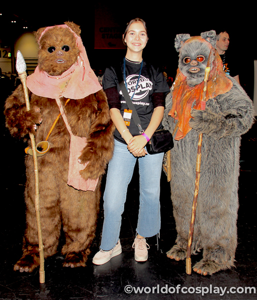 Cosplay fan with Star Wars Ewoks
