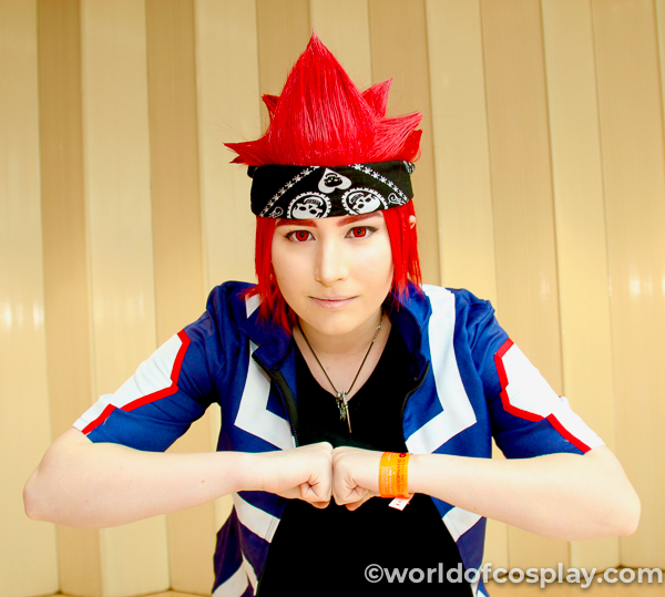 Cosplay with punch! An anime fan gives us the (red) eye at MCM Birmingham March 2019.